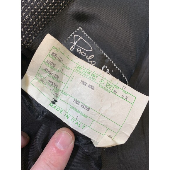 Paolo Vista Wool Blazer Mens 40R Tweed Micro Check Jacket Sportcoat - Picture 11 of 11